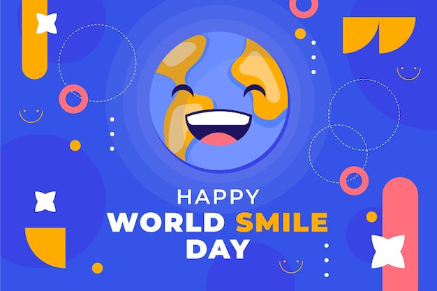 Free Vector flat world smile day background