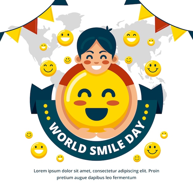 Free Vector flat world smile day illustration