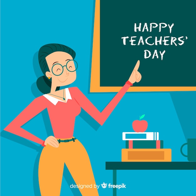 Free Vector flat world teacher's day background