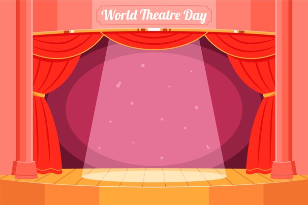 Flat world theatre day background