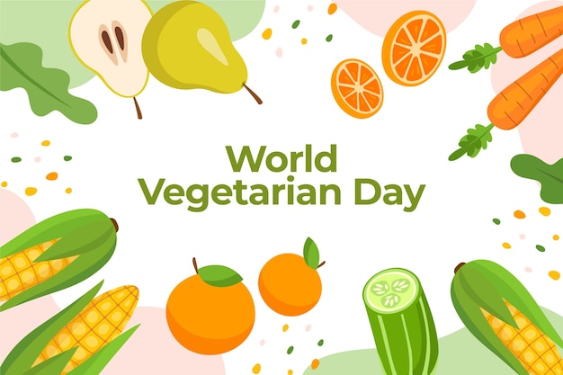 Free Vector flat world vegetarian day background