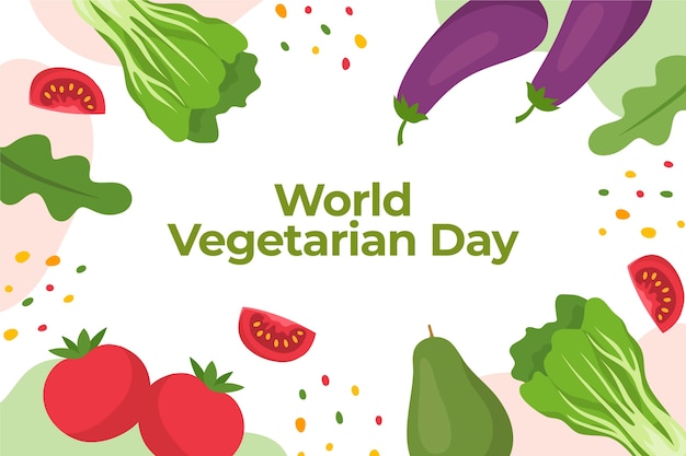 Free Vector flat world vegetarian day background