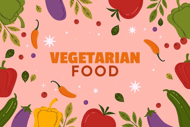 Free Vector flat world vegetarian day background