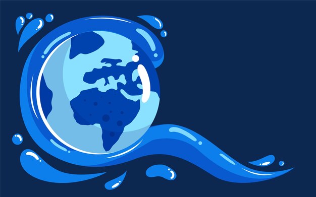 Flat world water day background