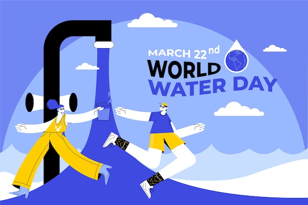 Free Vector flat world water day background