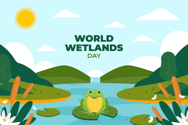 Free Vector flat world wetlands day background