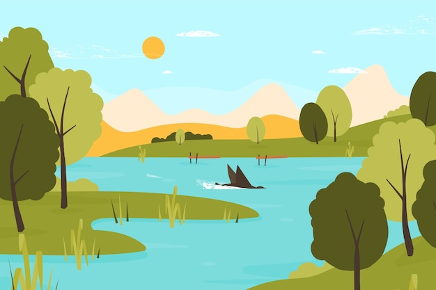 Free Vector flat world wetlands day background