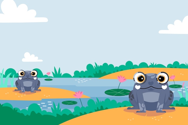 Free Vector flat world wetlands day background