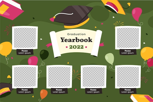 Flat yearbook template