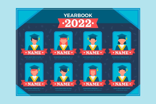 Flat yearbook template