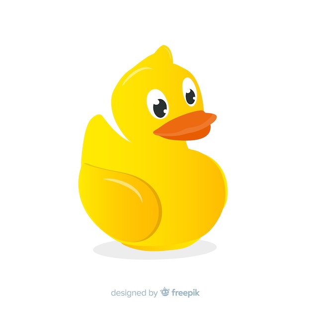 Free Vector flat yellow rubber duck hand drawn