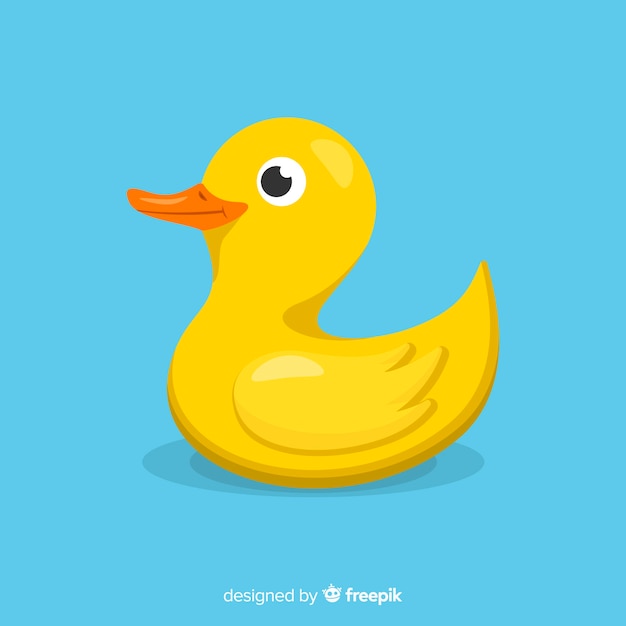 Free Vector  flat yellow rubber duck with water