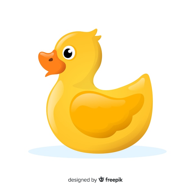 Flat yellow rubber duck