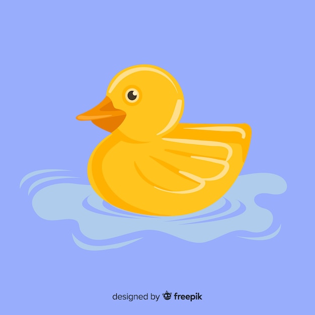 Flat yellow rubber duck