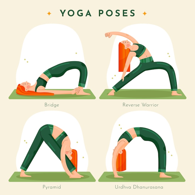 Flat yoga poses collection