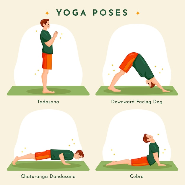 Free Vector flat yoga poses collection