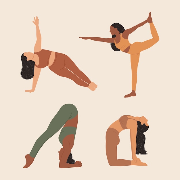 Flat yoga poses collection