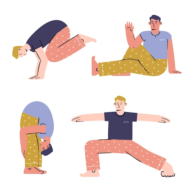 Free Vector flat yoga poses collection