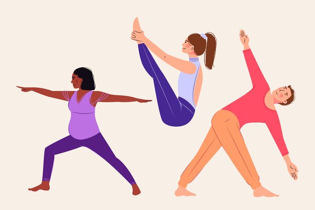 Flat yoga poses collection