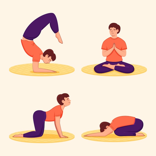 Flat yoga poses collection