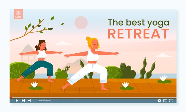 Flat youtube thumbnail for yoga retreat