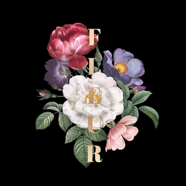 Fleur floral badge