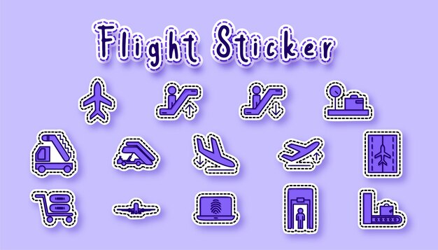 Flight departure airport sticker