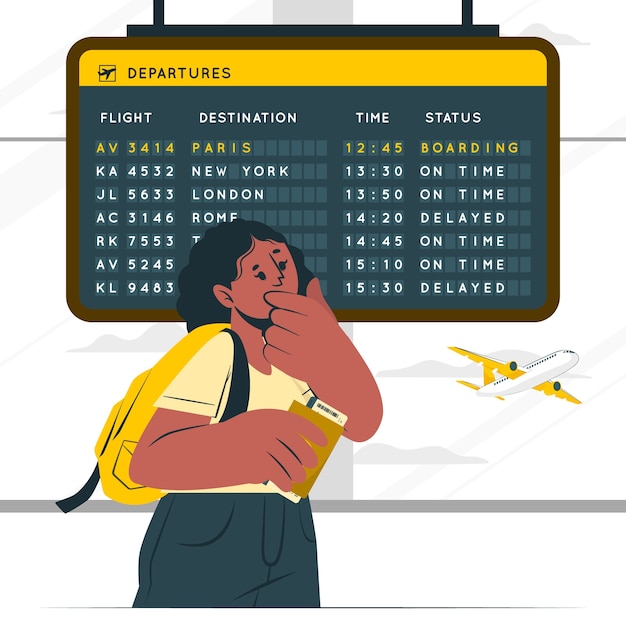 Free vector flight information board concept illustration