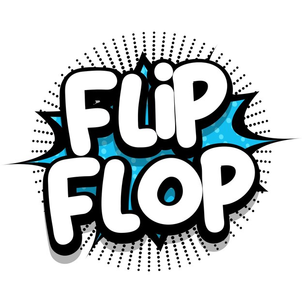 Flipflop Comic book explosion bubble vector illustration