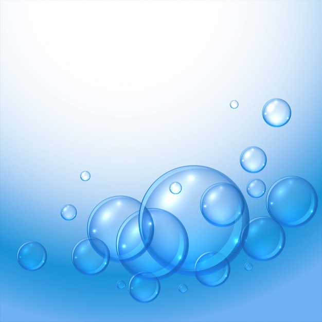 Free Vector floating blue water shiny bubbles background 