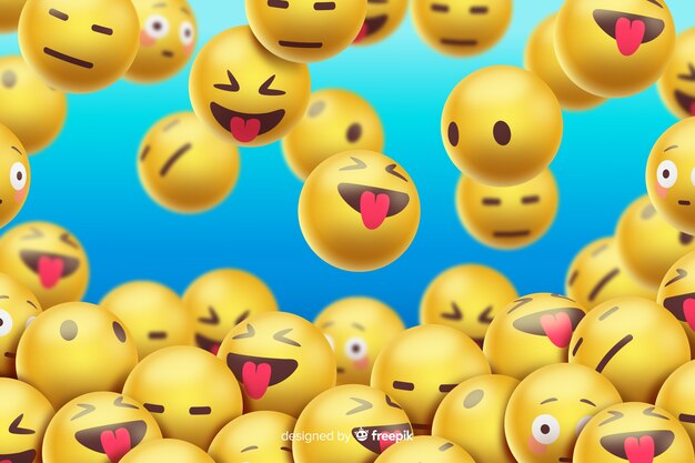 Floating emojis background realistic design