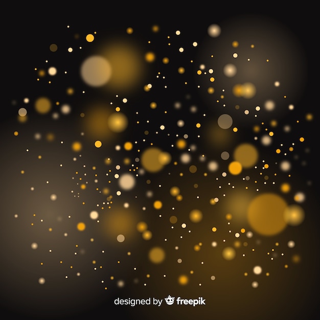 Floating golden particles bokeh effect