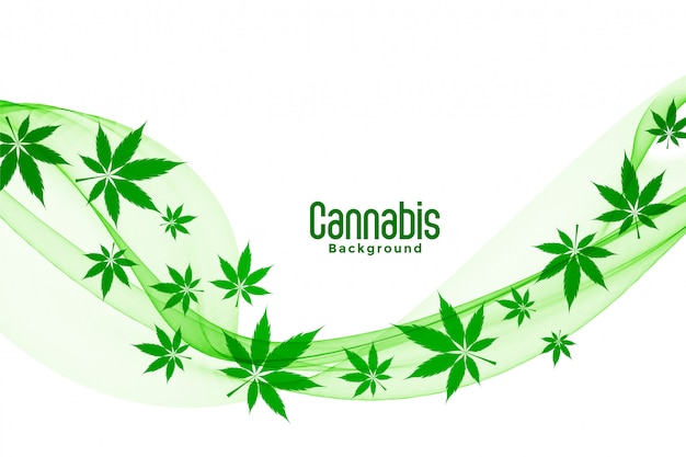 Free Vector floating green cannabis marijuana leaves background design