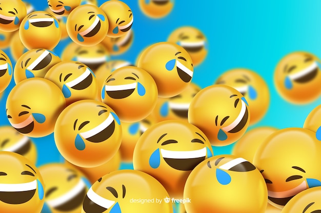 Free Vector floating laughing emoji characters