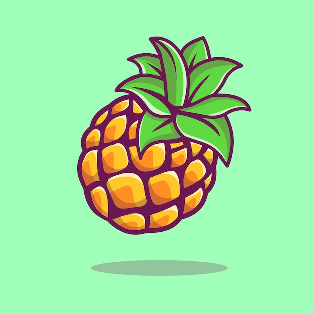 Free Vector floating pineapple cartoon vector icon illustration food nature icon concept isolated premium flat