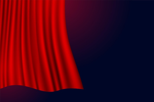 floating red stage curtain banner with text space