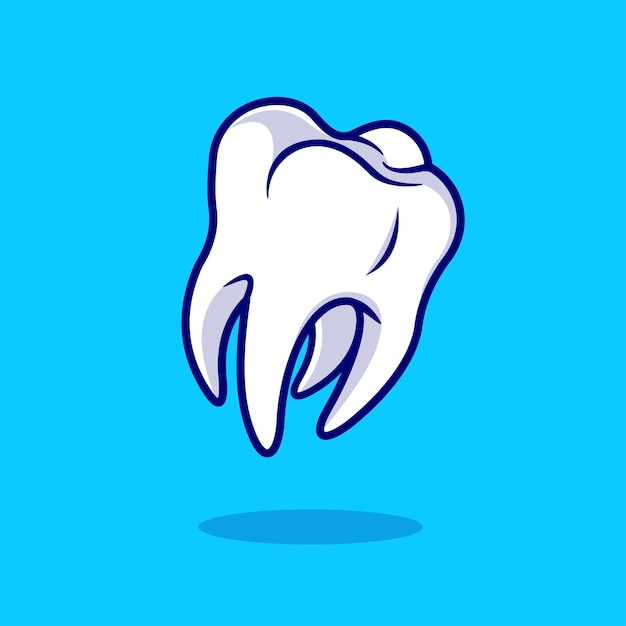 Floating Tooth Cartoon Vector Icon Illustration Object Healthcare Icon Concept Isolated Premium