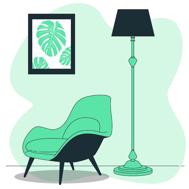 Floor lamp concept illustration