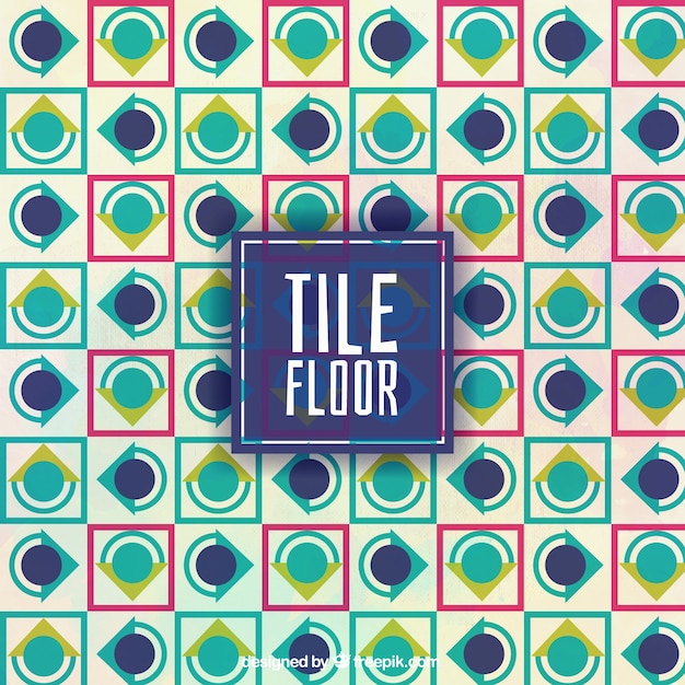 Free Vector floor tile with squares in different colors