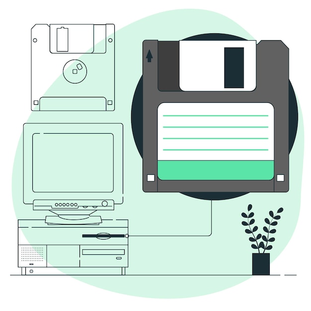 Free Vector floppy disk concept illustration