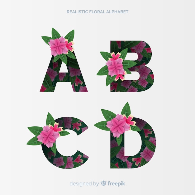 Free vector floral alphabet