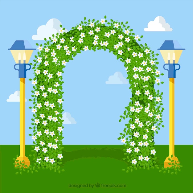 Free Vector floral arch with jasmine flowers