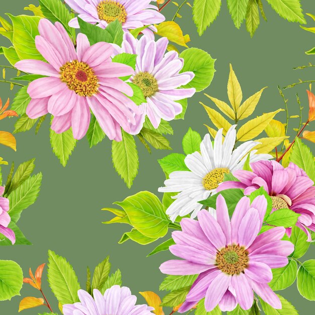 floral arrangement seamless pattern illustration