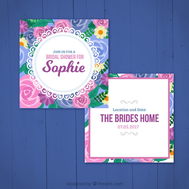 Free vector floral bachelorette invitation template