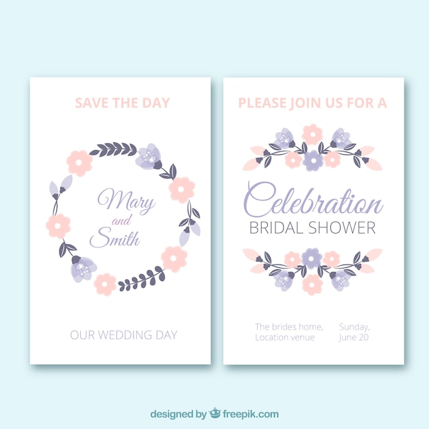 Free vector floral bachelorette invitations in pastel colors