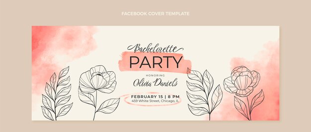 Floral bachelorette party facebook cover