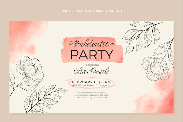 Floral bachelorette party twitch background