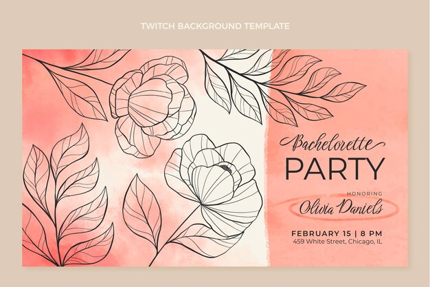 Floral bachelorette party twitch background