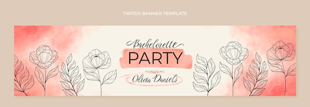 Floral bachelorette party twitch banner