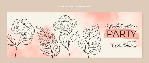 Floral bachelorette party twitter header